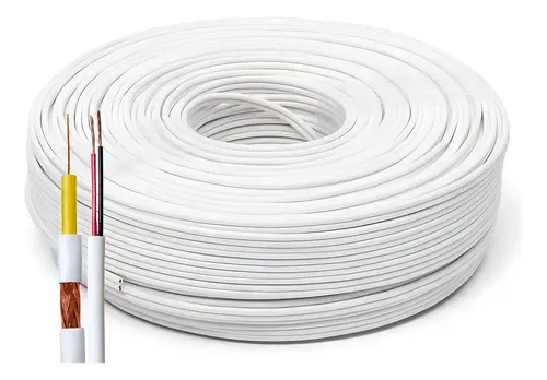Cabo coaxial CFTV flexível 4 mm bipolar 80% malha, 100 m