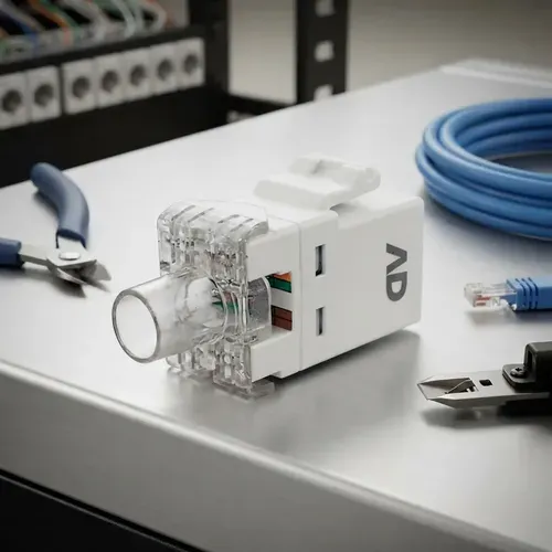 Conector fêmea keystone RJ45 Cat6, kit 10 peças